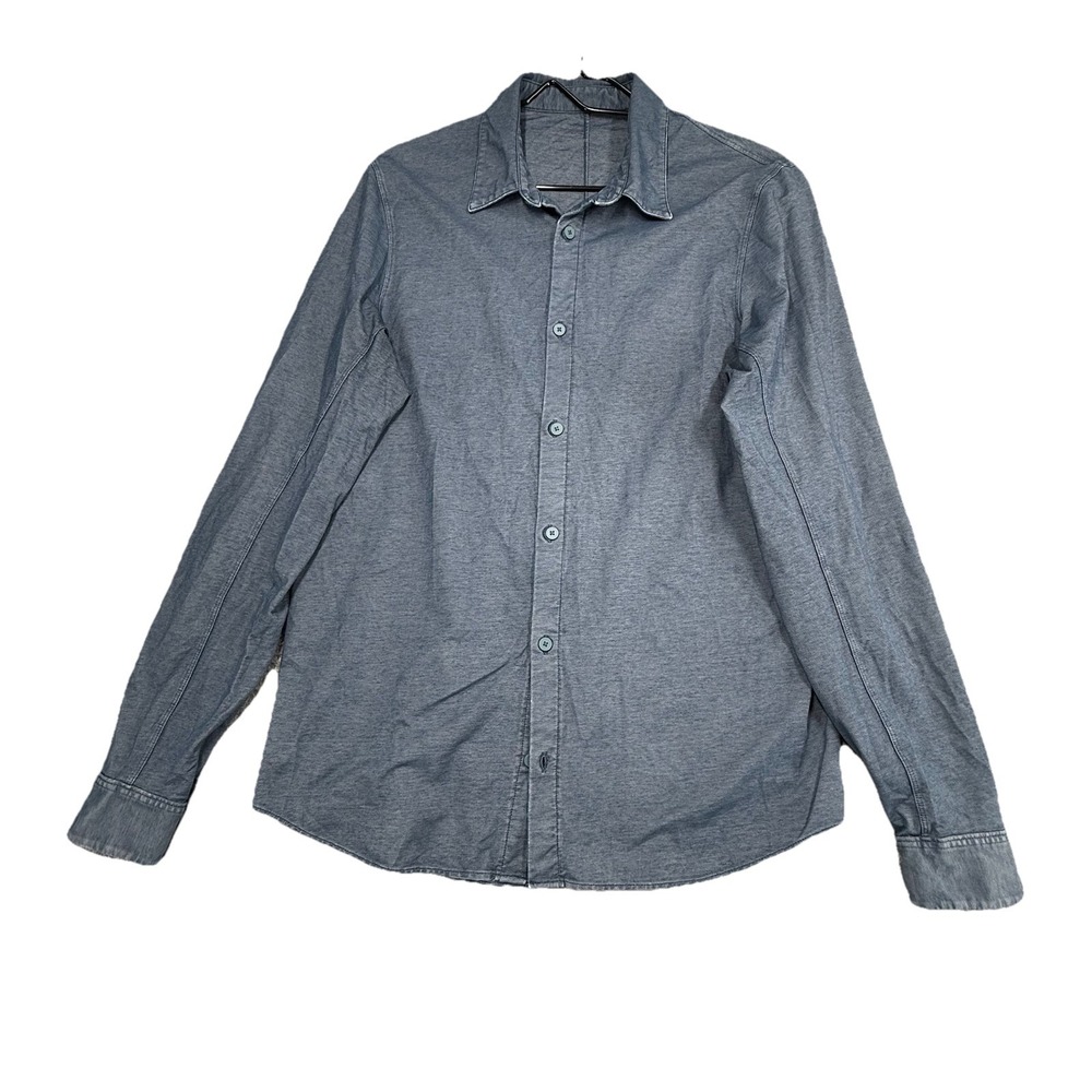 Lululemon One Thing At A Time Shirt Mens Blue Button Up Long Sleeve‎ Large